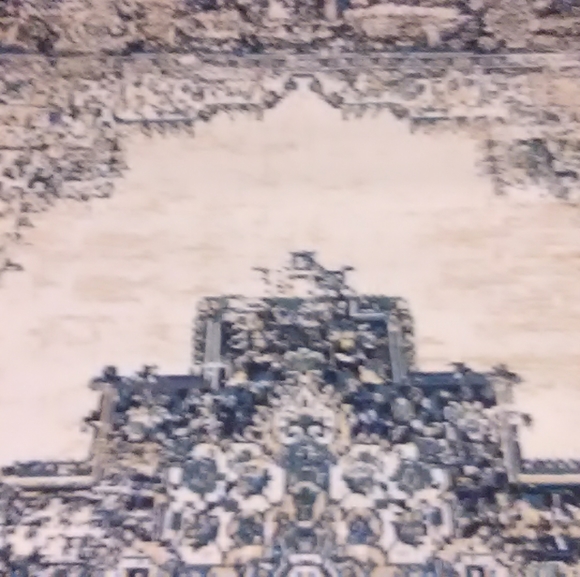 Beautiful area rug blue and cream colored. - Picture 3 of 3